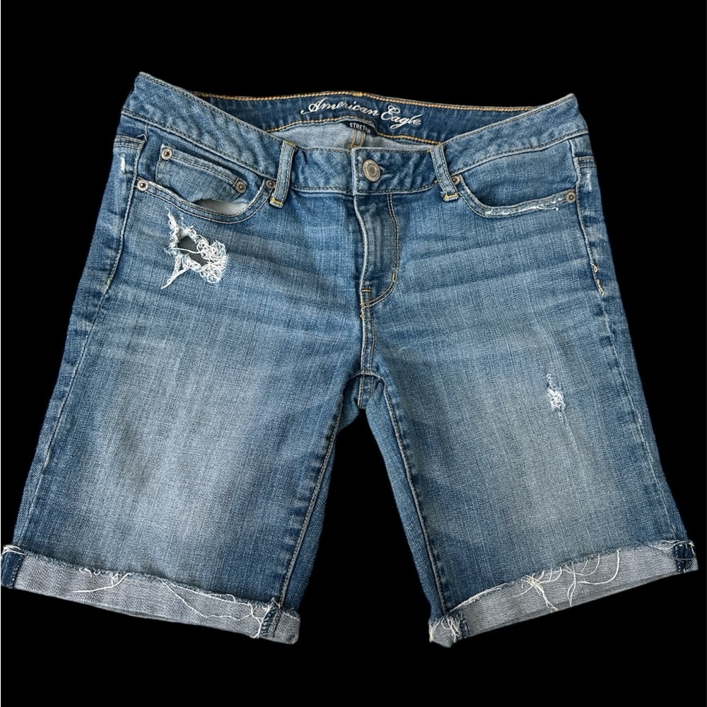 American Eagle Outfitters Blue Denim Bermuda Shorts size 8